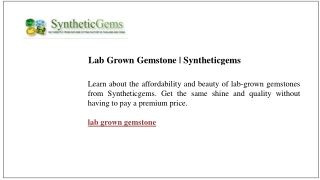 Lab Grown Gemstone Syntheticgems