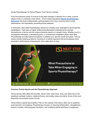 Sports Physiotherapy for Tennis Players_ From Serve to Smash