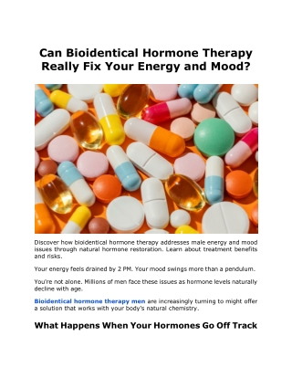 Can Bioidentical Hormone Therapy Really Fix Your Energy and Mood