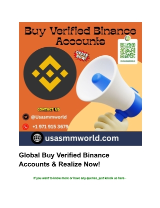 Global Buy Verified Binance Accounts & Realize Now