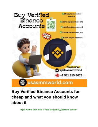 Buy Verified Binance Accounts for cheap and what you should know about it