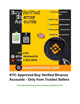 KYC Approved Buy Verified Binance Accounts - Only from Trusted Sellers