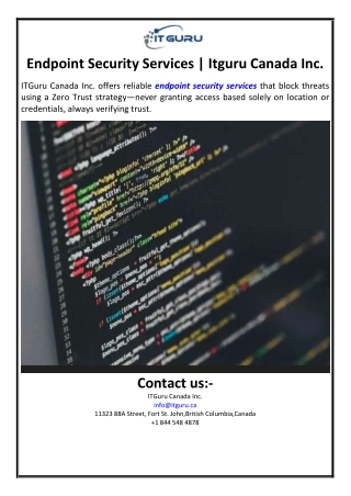 Endpoint Security Services | Itguru Canada Inc.