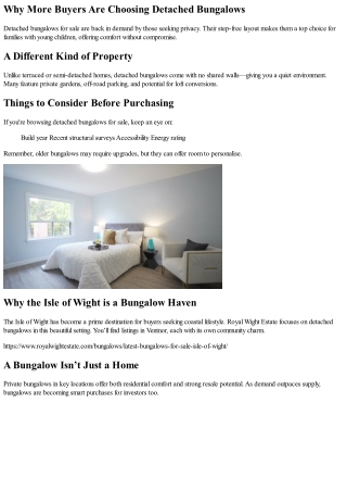 Uncover The Best Detached Bungalows on the Market
