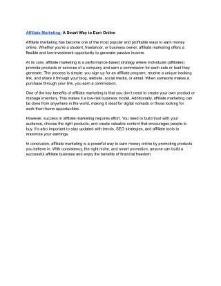 Untitled document (1)Affiliate Marketing: A Smart Way to Earn Online