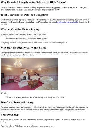 Explore Detached Bungalows for Sale