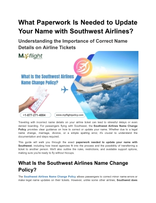 What Is the Southwest Airlines Name Change Policy