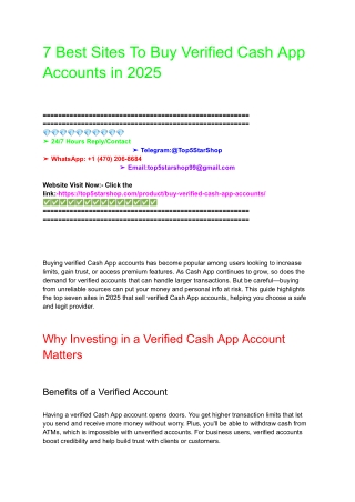 7 Best Sites To Buy Verified Cash App Accounts in 2025