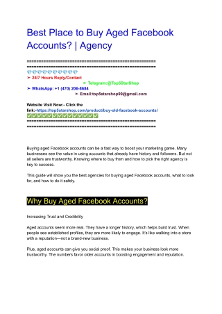 Best Place to Buy Aged Facebook Accounts_ _ Agency