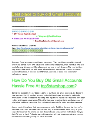 Best place to buy old Gmail accounts in USA