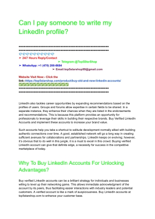 Can I pay someone to write my LinkedIn profile_