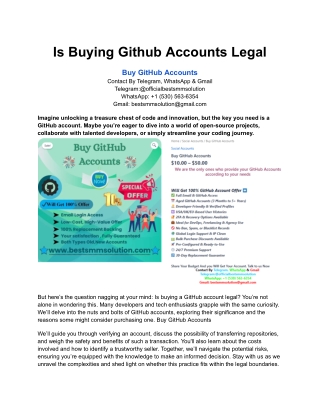 Is Buying Github Accounts Legal