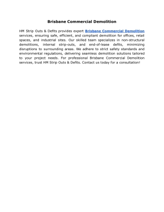 Brisbane Commercial Demolition