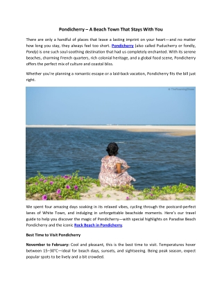 Pondicherry A Beach Town That Stays With You