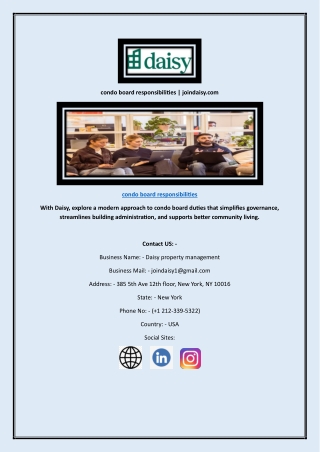 condo board responsibilities | joindaisy.com