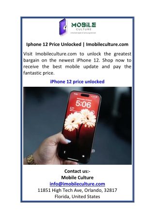 Iphone 12 Price Unlocked Imobileculture.com