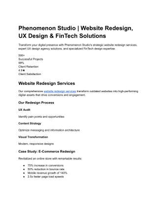 Phenomenon Studio _ Website Redesign, UX Design & FinTech Solutions
