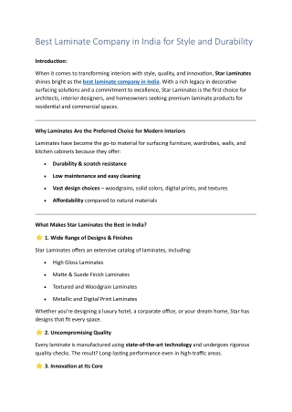 Best Laminate Company in India for Style and Durability