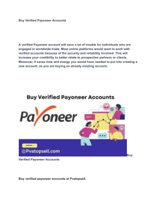 Buy Verified Payoneer Accounts