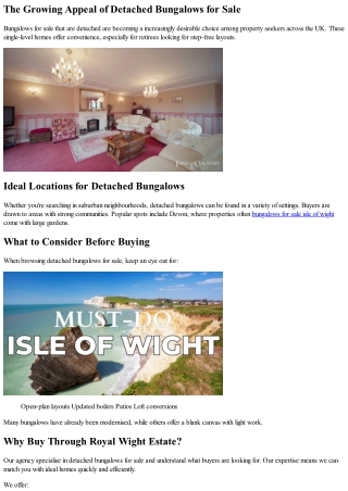 Discover Modern Detached Bungalows for Sale