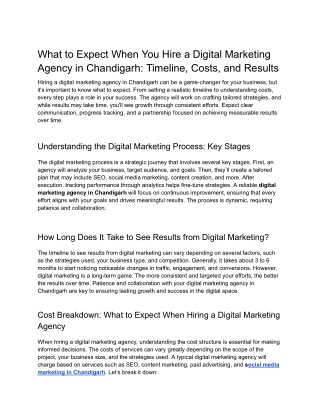 What to Expect When You Hire a Digital Marketing Agency in Chandigarh_ Timeline, Costs, and Results
