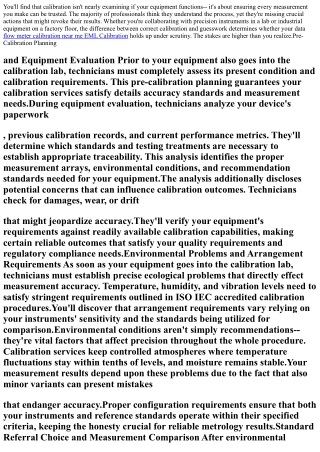 Comprehending the Calibration Process: From Beginning To End