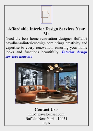 Affordable Interior Design Services Near Me