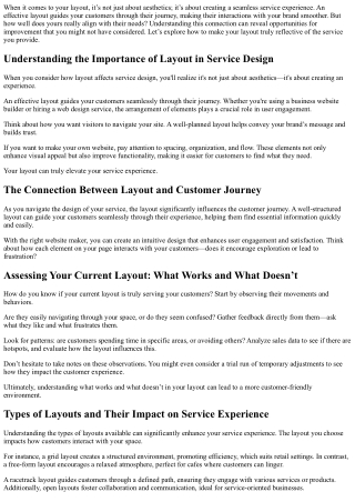 Making Your Layout Match the Service Experience