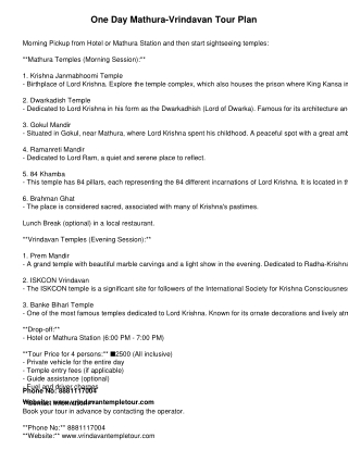 Mathura_Vrindavan_Tour_Plan_Updated