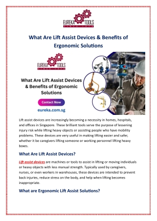 What Are Lift Assist Devices & Benefits of Ergonomic Solutions