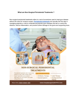 What are Non-Surgical Periodontal Treatments  ?