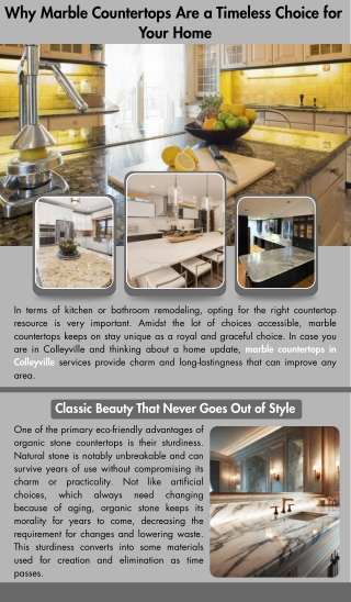 Why Marble Countertops Are a Timeless Choice for Your Home