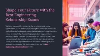 Shape Your Future with the Best Engineering Scholarship Exams