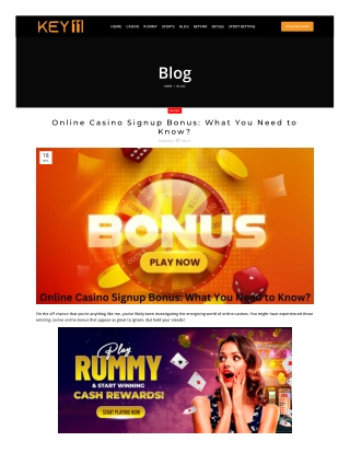 Online Casino Signup Bonus What You Need to Know