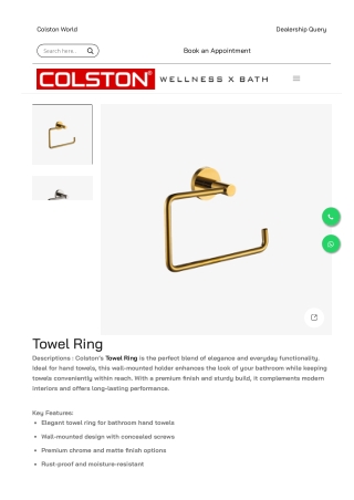 Towel Ring by Colston | Sleek Minimalist Finish