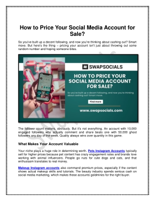 How to Price Your Social Media Account for Sale