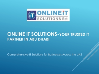 Leading IT Solutions Company in Abu Dhabi | Online IT Solutions UAE