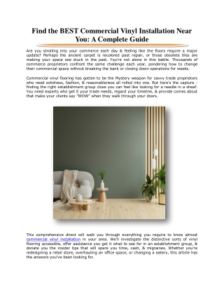 Find the BEST Commercial Vinyl Installation Near You: A Complete Guide