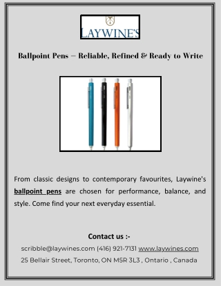 Ballpoint Pens — Reliable, Refined & Ready to Write