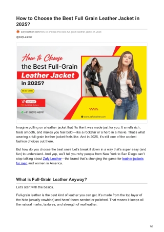 zafyleather.com-How to Choose the Best Full Grain Leather Jacket in 2025