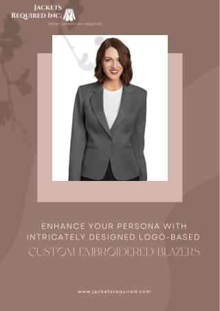 Enhance your persona with intricately designed logo-based Custom Embroidered Blazers