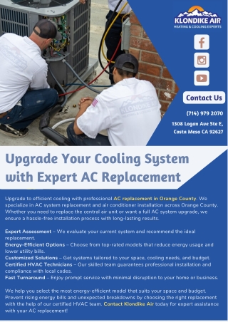 Upgrade Your Cooling System with Expert AC Replacement