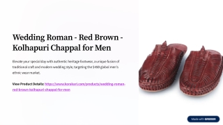 Wedding Roman Red Brown Kolhapuri Chappal for Men - Handcrafted & Stylish