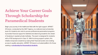 Scholarship for Paramedical Students – Apply Now for Financial Aid & Career Supp