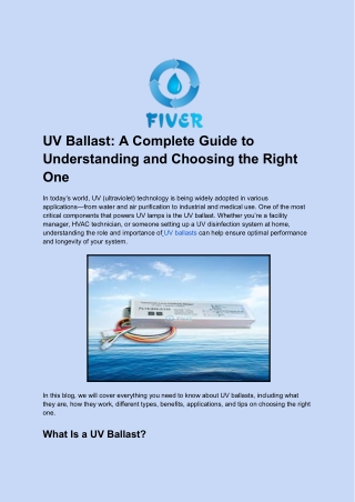 UV Ballast_ A Complete Guide to Understanding and Choosing the Right One (1)