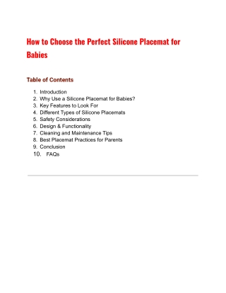 How to Choose the Perfect Silicone Placemat for Babies - Article 9