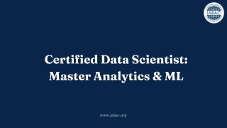 Certified Data Scientist Master Analytics & ML