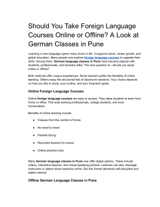 Should You Take Foreign Language Courses Online or Offline
