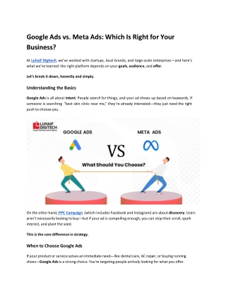 Google Ads vs. Meta Ads Which Is Right for Your Business.