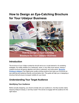 How to Design an Eye-Catching Brochure for Your Udaipur Business